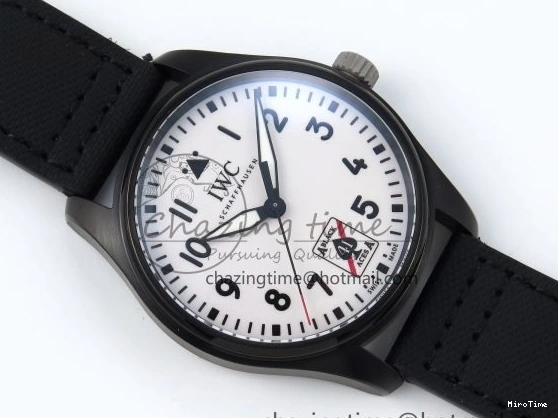 MIROTIME 0118 Pilot Black Ace BLSF 1:1 Best Edition White Lume Dial on Black Nylon Strap MIYOTA OnTrend 7021